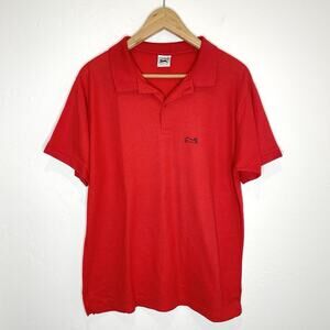 Vintage Le Tigre Polo Shirt Mens Large Red Short Sleeve